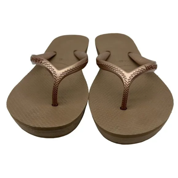Havaianas wedge shop rose gold